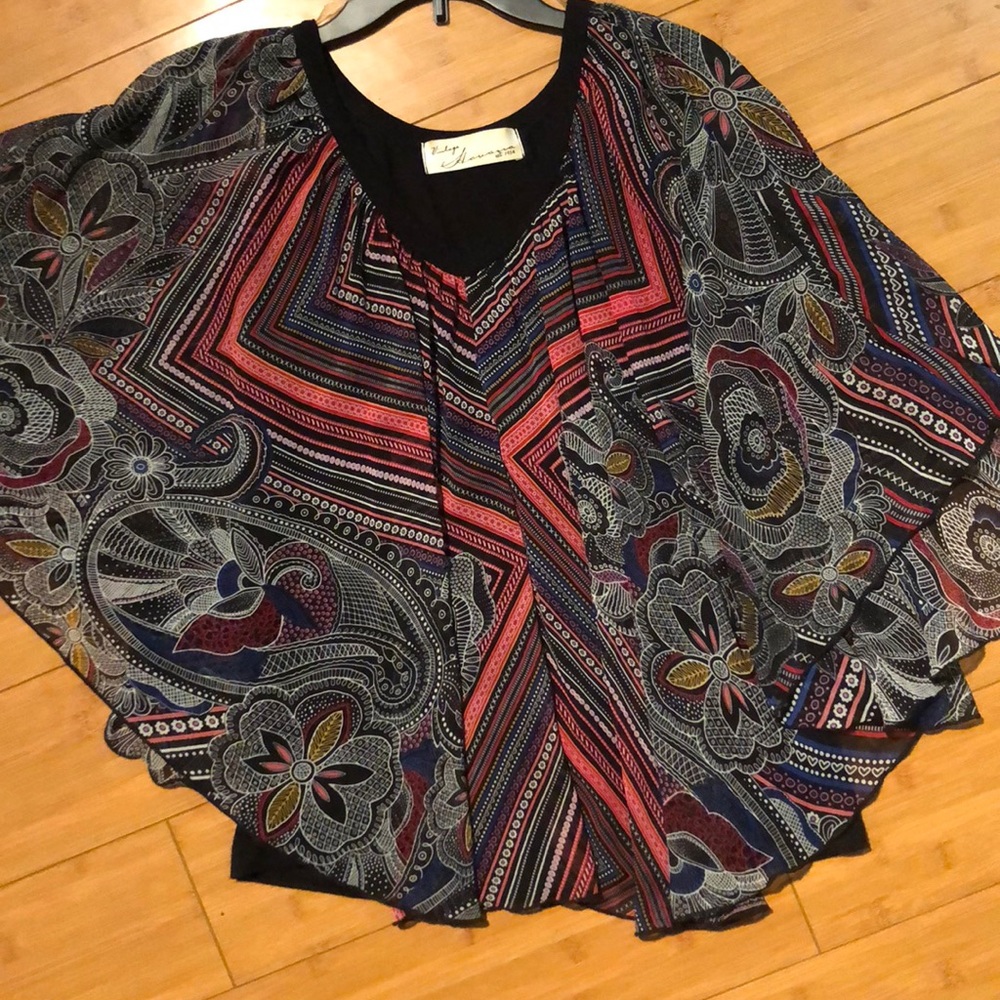 Vintage Havana Chiffon poncho top